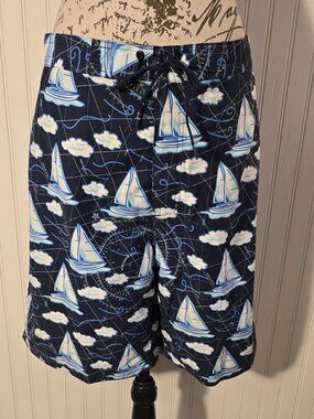 Vineyard Vines Men’s Swim Trunks with Matching Pocket Pouch – Size XL